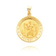 18K Yellow Gold Round Saint Christopher Medal