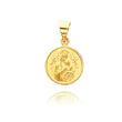 18K Yellow Gold Round Our Lady of Perpetual Help Medal