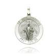 14K White Gold Round Saint Jude Medal