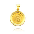 14K Yellow Gold Round Guardian Angel Medal