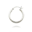 14K White Gold 2x15mm Diamond Cut Round Tube Hoops