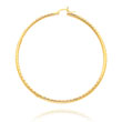 14K Yellow Gold 2x50mm Diamond Cut Round Tube Hoops