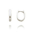 14K White Gold Oval Hinged Hoops