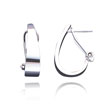 14K White Gold Polished Hoop Earrings