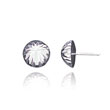 14K White Gold Polished & Diamond-Cut Half Ball Post Earrings