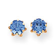 14K Gold 5mm Synthetic Sapphire  Earrings