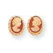 14K Gold Cameo Post Earrings