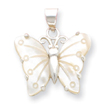 Sterling Silver White Shell Butterfly Pendant