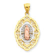 14K Tri-Color Gold Our Lady of Guadalupe Pendant