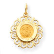 14K Gold Saint Michael Medal Charm