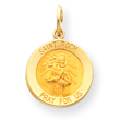 14K Gold Saint Roch Medal Charm