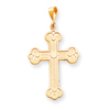 14K Gold Budded Cross Pendant