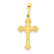 14K Gold Budded Cross Pendant