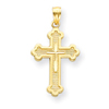 14K Gold Budded Cross Pendant