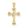 14K Gold & Rhodium Cross Pendant