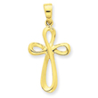 14K  Polished Cross Pendant