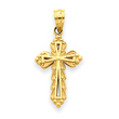 14K Gold Budded Cross Charm