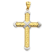 14K Gold And Rhodium Cross Pendant