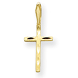 14K Gold  Satin & Diamond-Cut Cross Pendant