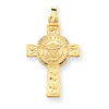 14K Gold Cross With Navy Insignia Pendant