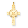 14K Gold Cross With Coast Guard Insignia Pendant