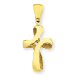 14K Gold  Polished Cross Charm