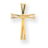 14K Gold A Diamond Cross Pendant