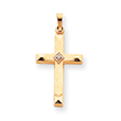 14K Gold  Diamond Cross Pendant