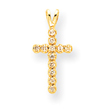 14K Gold Diamond Cross Pendant