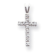 14K  White Gold  Diamond Cross Pendant