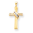 14K Gold  Diamond Cross Pendant