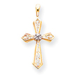 14K Gold  Diamond Cross Pendant