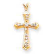 14K Gold  Diamond Cross Pendant