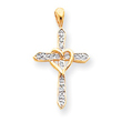 14K Gold  Diamond Cross Pendant