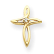 14K Gold  Diamond Passion Cross Pendant