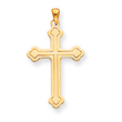 14K Gold  Budded Cross Pendant