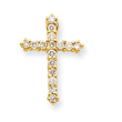 14K Gold Diamond Cross Pendant