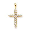 14K Gold Diamond Cross Pendant