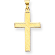 14K Gold  Polished Cross Pendant