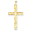 14K Gold  Floral Cross Pendant