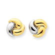 14K Gold & Rhodium Polished Fancy Post Ear