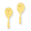 14K Gold Mini Tennis Racquet With Ball Post Earrings