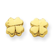 14K Gold Polished 4-Leaf Clover Post Ear