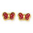 14K Gold Enameled Butterfly Ear