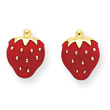 14K Gold Enameled Strawberry Ear