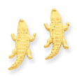 14K Gold Diamond-Cut Alligator Earrings