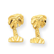 14K Gold Diamond-Cut Palm Tree Earrings