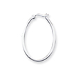 Sterling Silver Flat Square Tube Oval Hoop Earrings