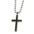 Stainless Steel Carbon Fiber Cross Pendant Necklace