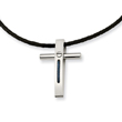 Stainless Steel Rope Accent Cross Pendant Necklace